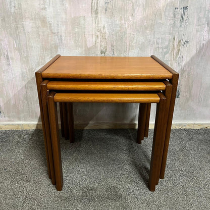 Danish Nest Of Tables BRDR Furbo Spottrup Mid Century Teak Side Tables Vintage
