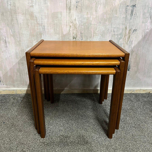 Danish Nest Of Tables BRDR Furbo Spottrup Mid Century Teak Side Tables Vintage