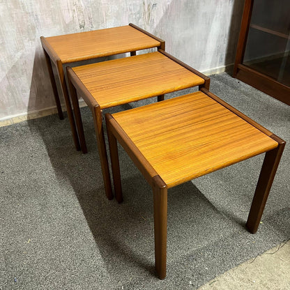Danish Nest Of Tables BRDR Furbo Spottrup Mid Century Teak Side Tables Vintage