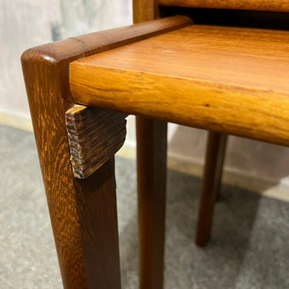 Danish Nest Of Tables BRDR Furbo Spottrup Mid Century Teak Side Tables Vintage
