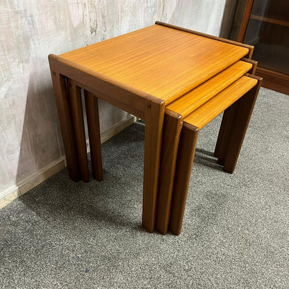 Danish Nest Of Tables BRDR Furbo Spottrup Mid Century Teak Side Tables Vintage