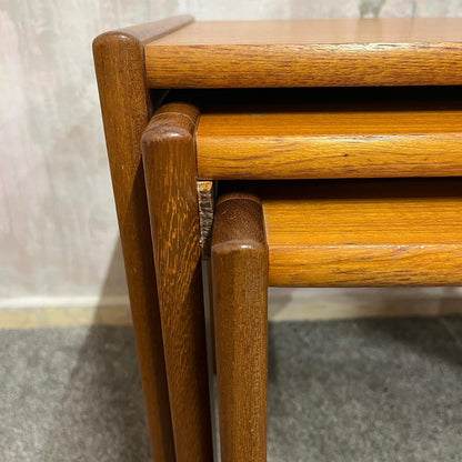 Danish Nest Of Tables BRDR Furbo Spottrup Mid Century Teak Side Tables Vintage