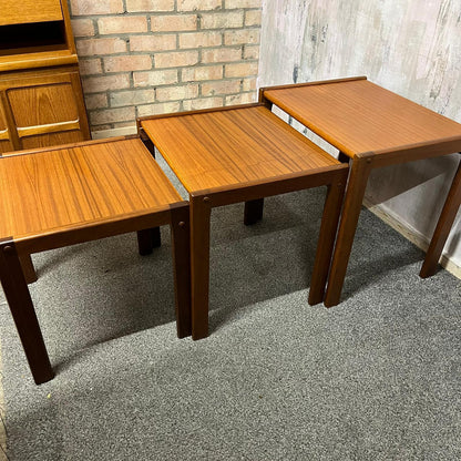 Danish Nest Of Tables BRDR Furbo Spottrup Mid Century Teak Side Tables Vintage