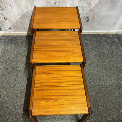 Danish Nest Of Tables BRDR Furbo Spottrup Mid Century Teak Side Tables Vintage