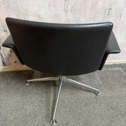 Brunner Model 6684 Office Conference Dining Chair Dark Grey On Chrome Star Base