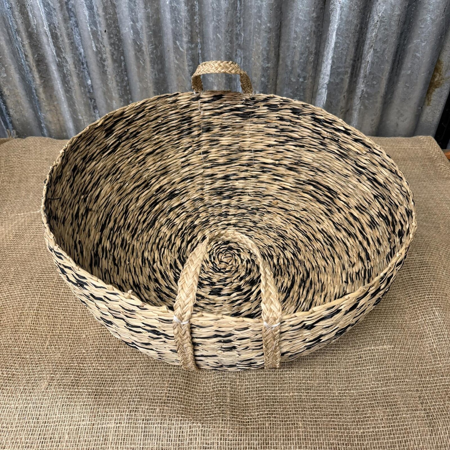 Large Twin Handled Seagrass Woven Basket