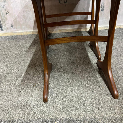 Mid Century Set Of 3 1960s/70s Teak Crossbanded Nest Of Tables Danish Style