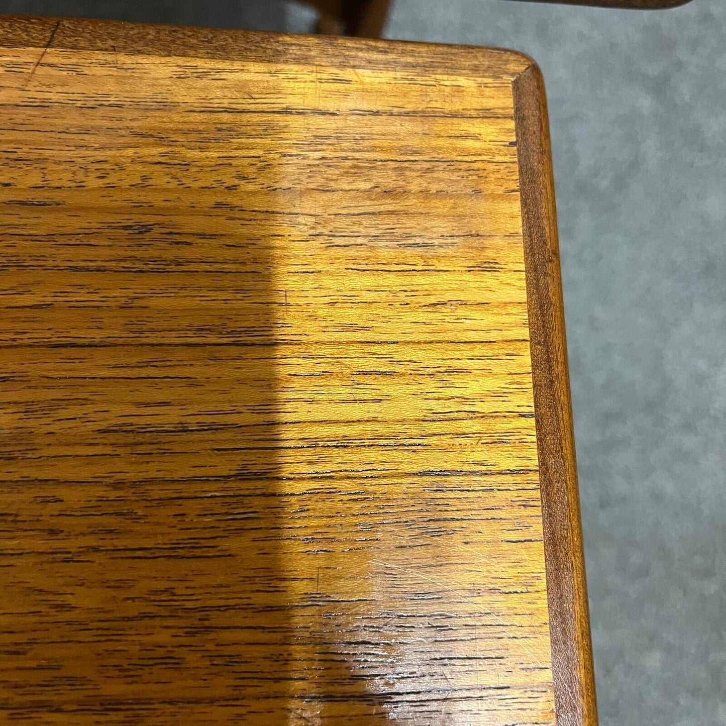Mid Century Set Of 3 1960s/70s Teak Crossbanded Nest Of Tables Danish Style