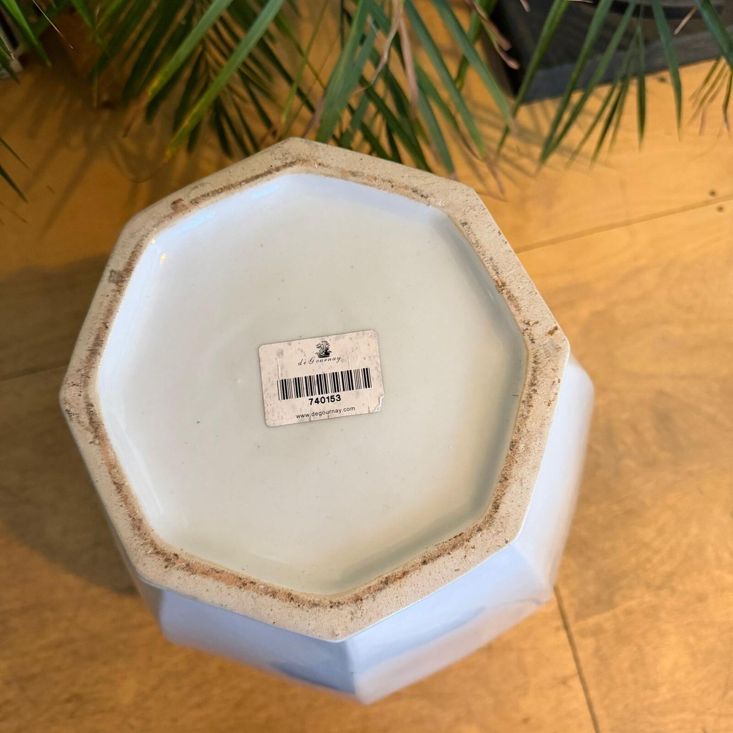 Porcelain Octagonal Beaker Vase Reproduction by De Gournay In Blanc De Chine
