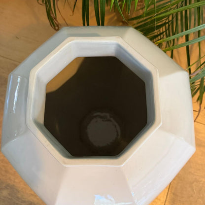 Porcelain Octagonal Beaker Vase Reproduction by De Gournay In Blanc De Chine