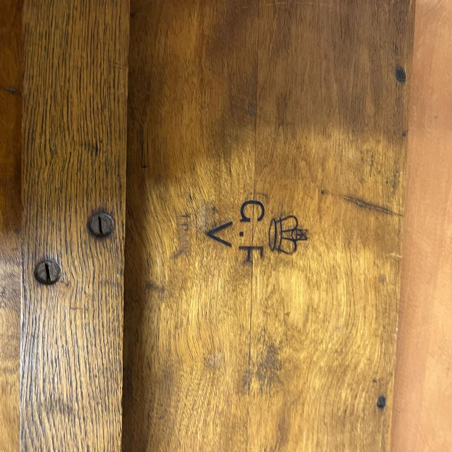 Antique Edwardian Beech Bed Tray Shaped Front Ball Feet