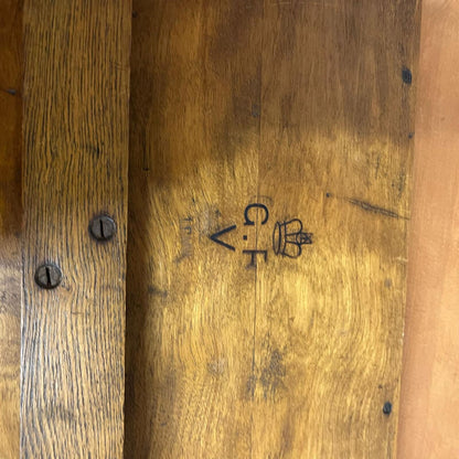 Antique Edwardian Beech Bed Tray Shaped Front Ball Feet