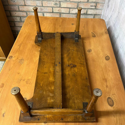 Antique Edwardian Beech Bed Tray Shaped Front Ball Feet