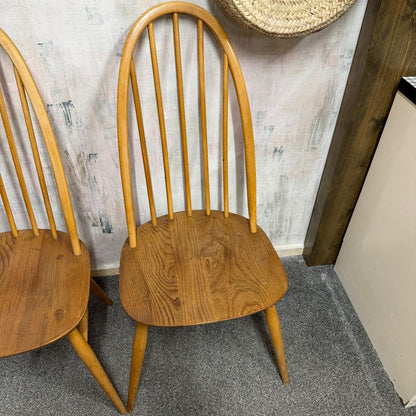 4 Ercol Quaker Dining Chairs Blue Label Mid Century