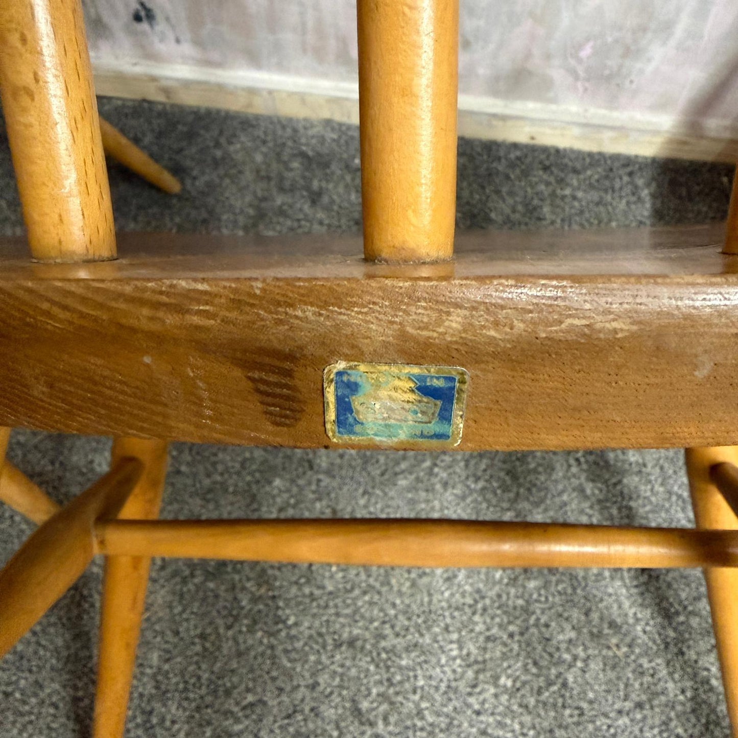 4 Ercol Quaker Dining Chairs Blue Label Mid Century