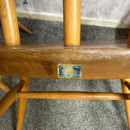 4 Ercol Quaker Dining Chairs Blue Label Mid Century