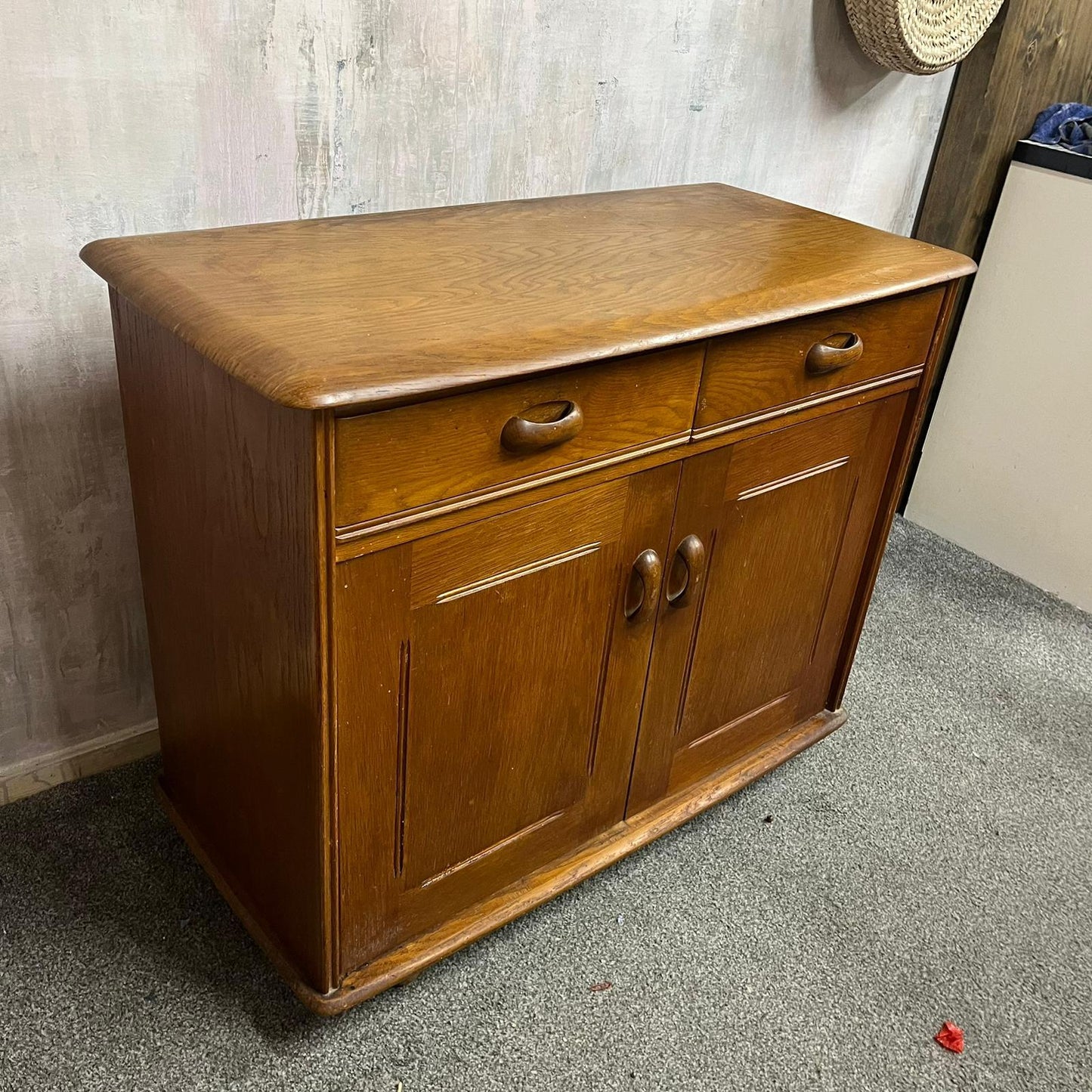 Ercol Style Double Sideboard 2 Drawers Over Double Cupboard Optional Gallery