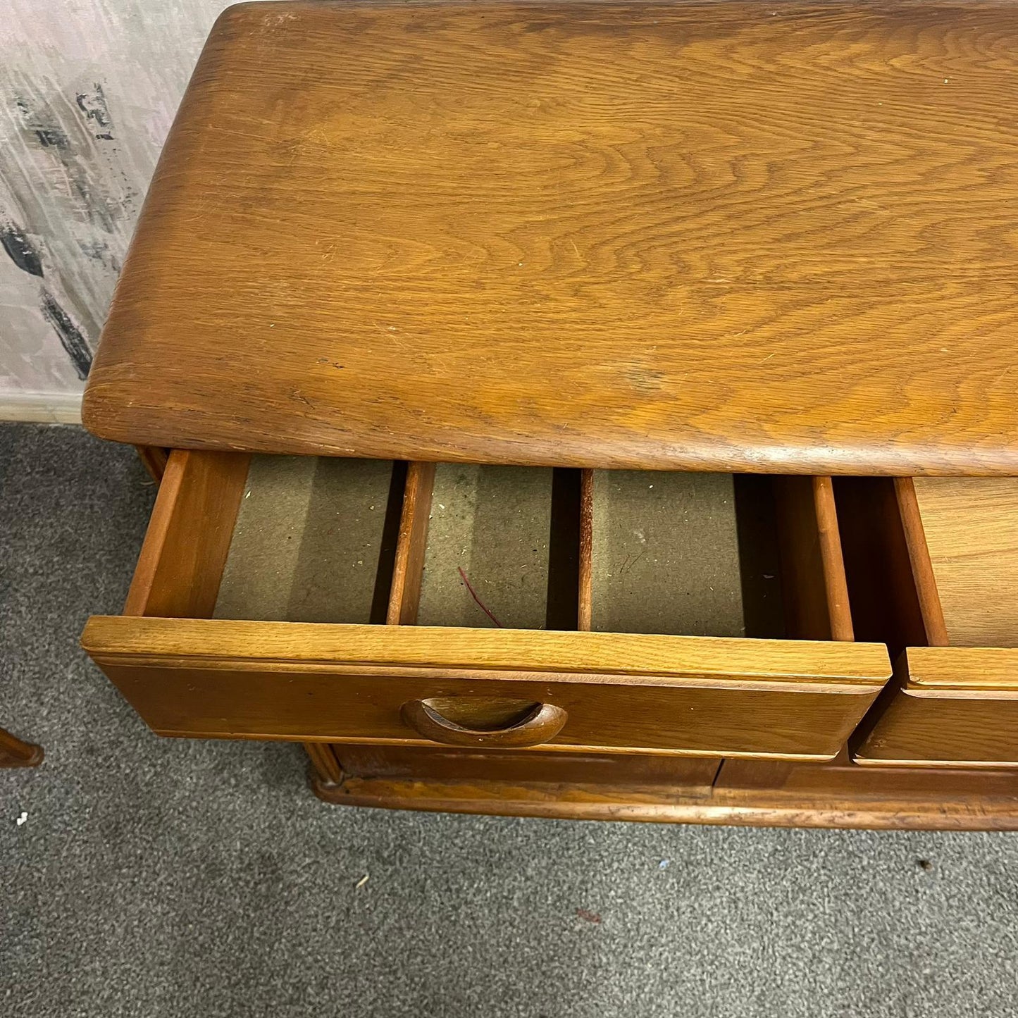 Ercol Style Double Sideboard 2 Drawers Over Double Cupboard Optional Gallery