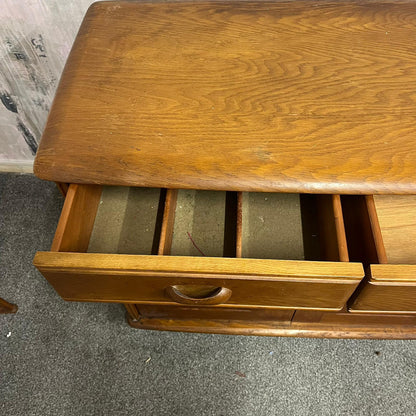 Ercol Style Double Sideboard 2 Drawers Over Double Cupboard Optional Gallery