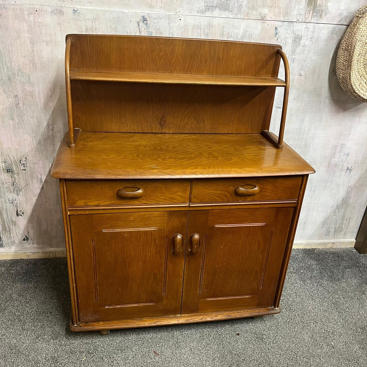 Ercol Style Double Sideboard 2 Drawers Over Double Cupboard Optional Gallery