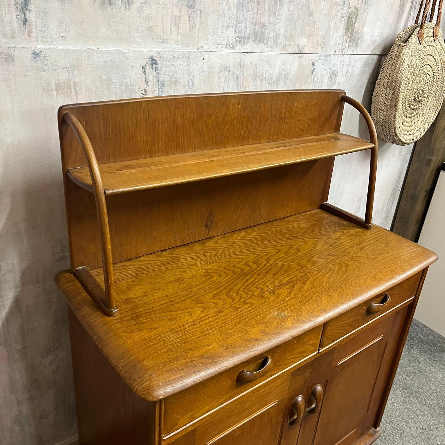 Ercol Style Double Sideboard 2 Drawers Over Double Cupboard Optional Gallery