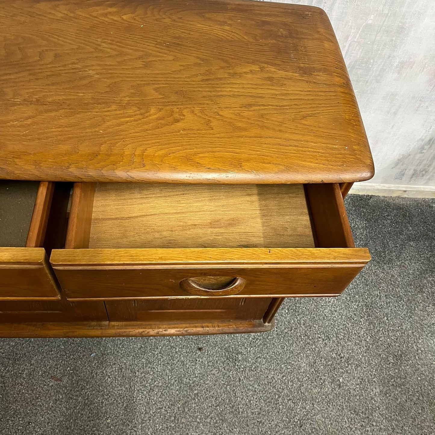 Ercol Style Double Sideboard 2 Drawers Over Double Cupboard Optional Gallery