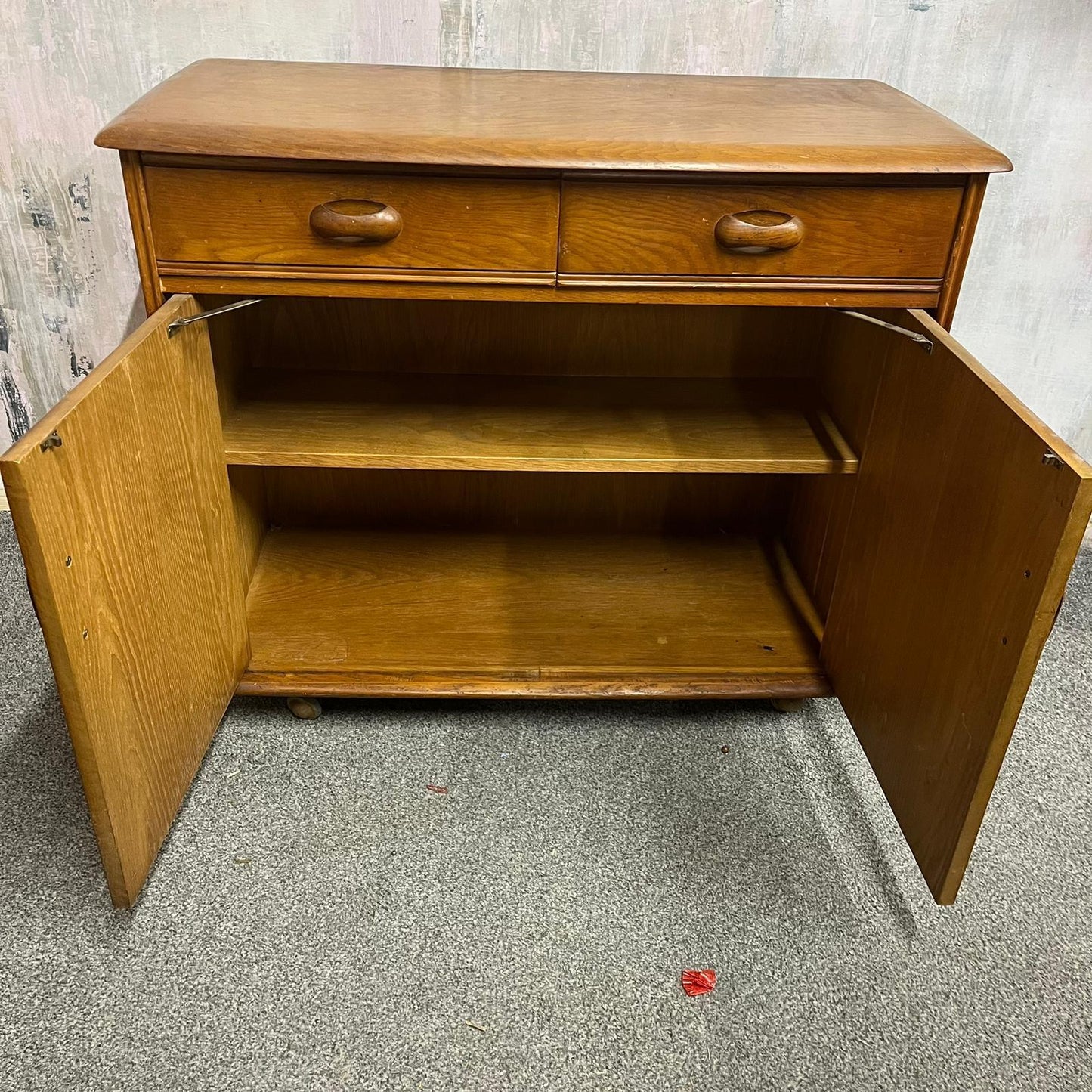 Ercol Style Double Sideboard 2 Drawers Over Double Cupboard Optional Gallery