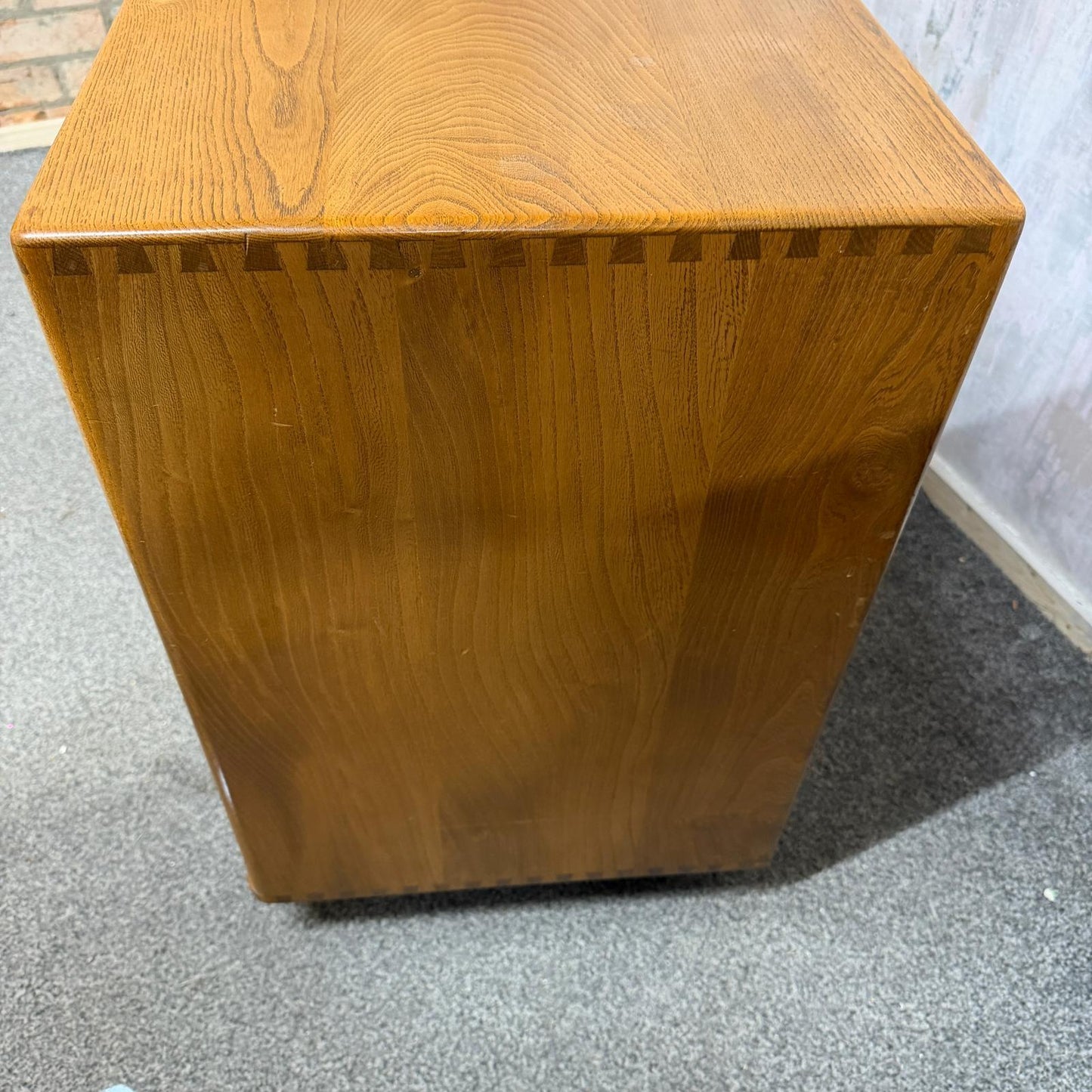 Vintage MCM Ercol Elm Windsor Sideboard 1960s 2 Cupboards Drawers on Castors