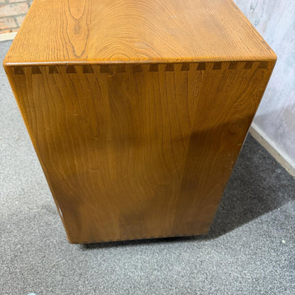 Vintage MCM Ercol Elm Windsor Sideboard 1960s 2 Cupboards Drawers on Castors