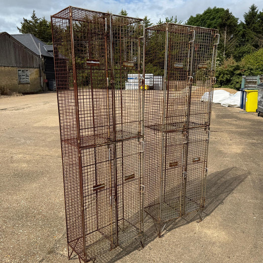 Retro Galvanised 1960s Style Bank Open Lockers 4 Sections Priced Per Locker