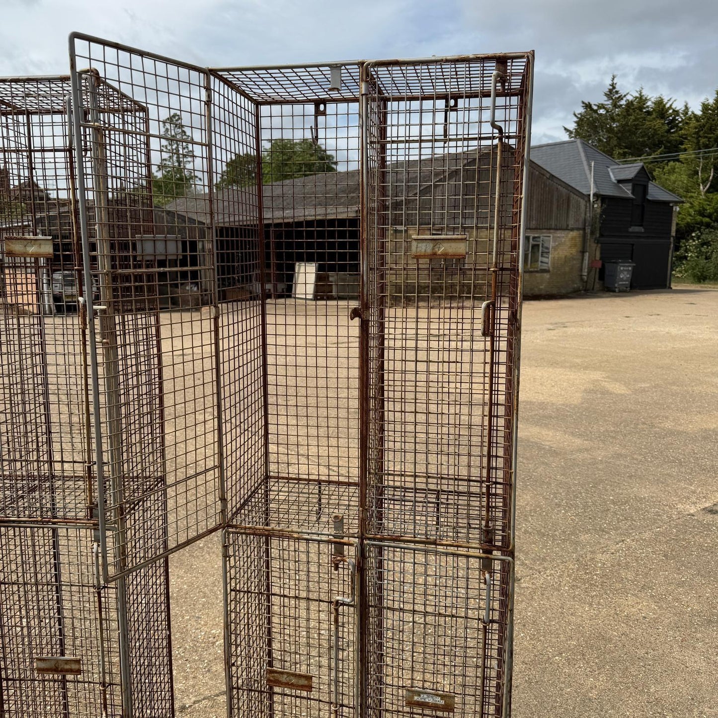 Retro Galvanised 1960s Style Bank Open Lockers 4 Sections Priced Per Locker