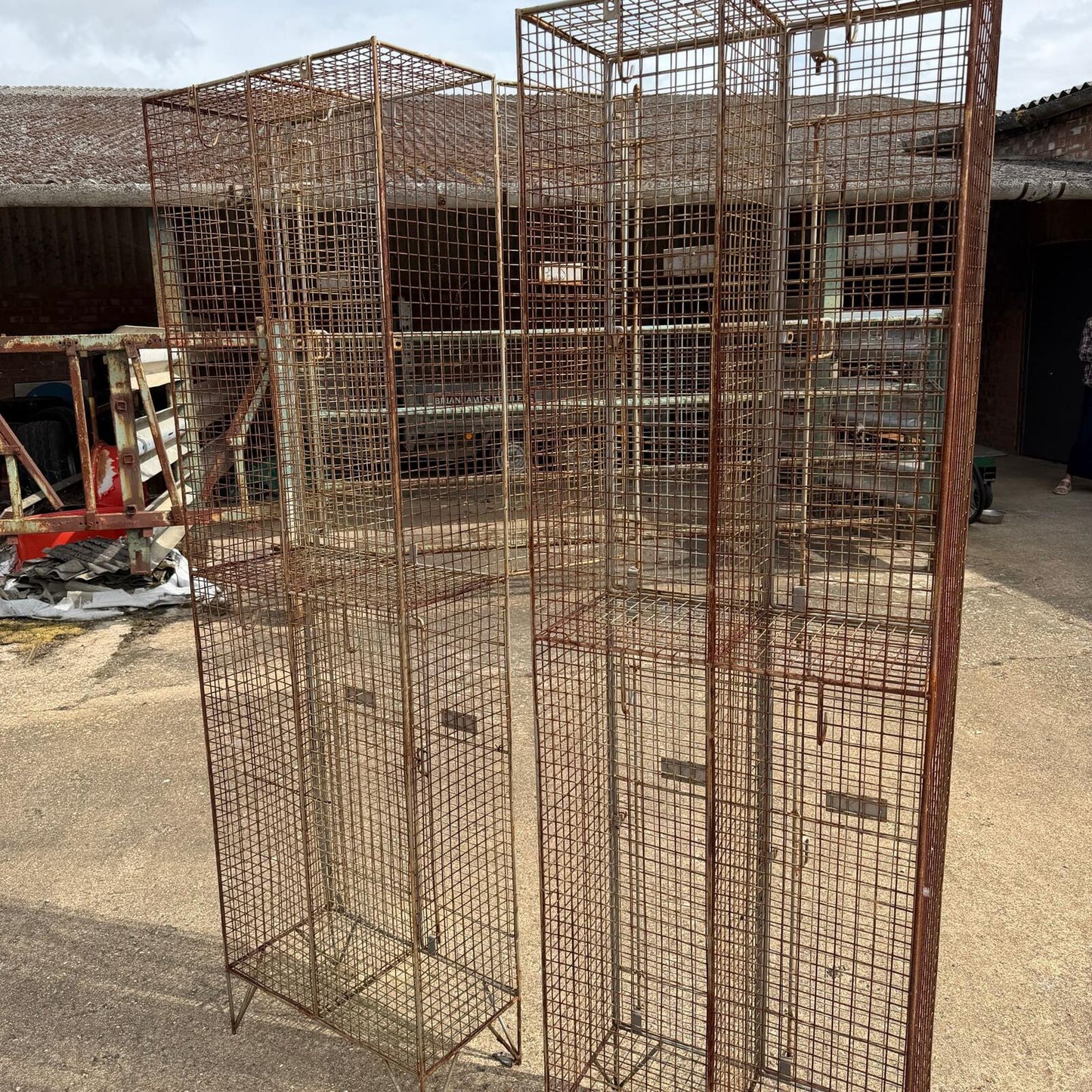 Retro Galvanised 1960s Style Bank Open Lockers 4 Sections Priced Per Locker