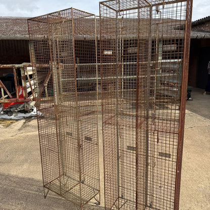 Retro Galvanised 1960s Style Bank Open Lockers 4 Sections Priced Per Locker