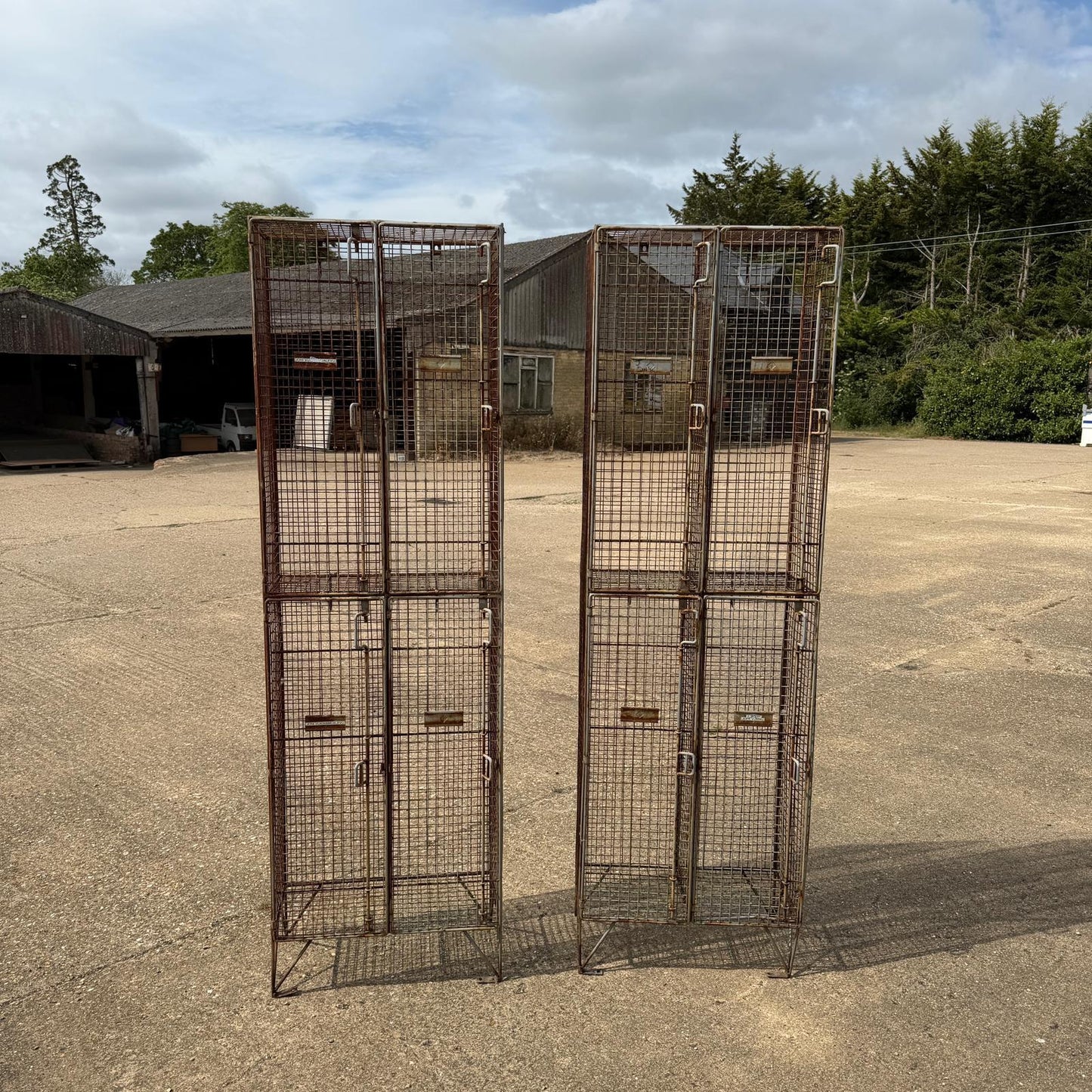 Retro Galvanised 1960s Style Bank Open Lockers 4 Sections Priced Per Locker