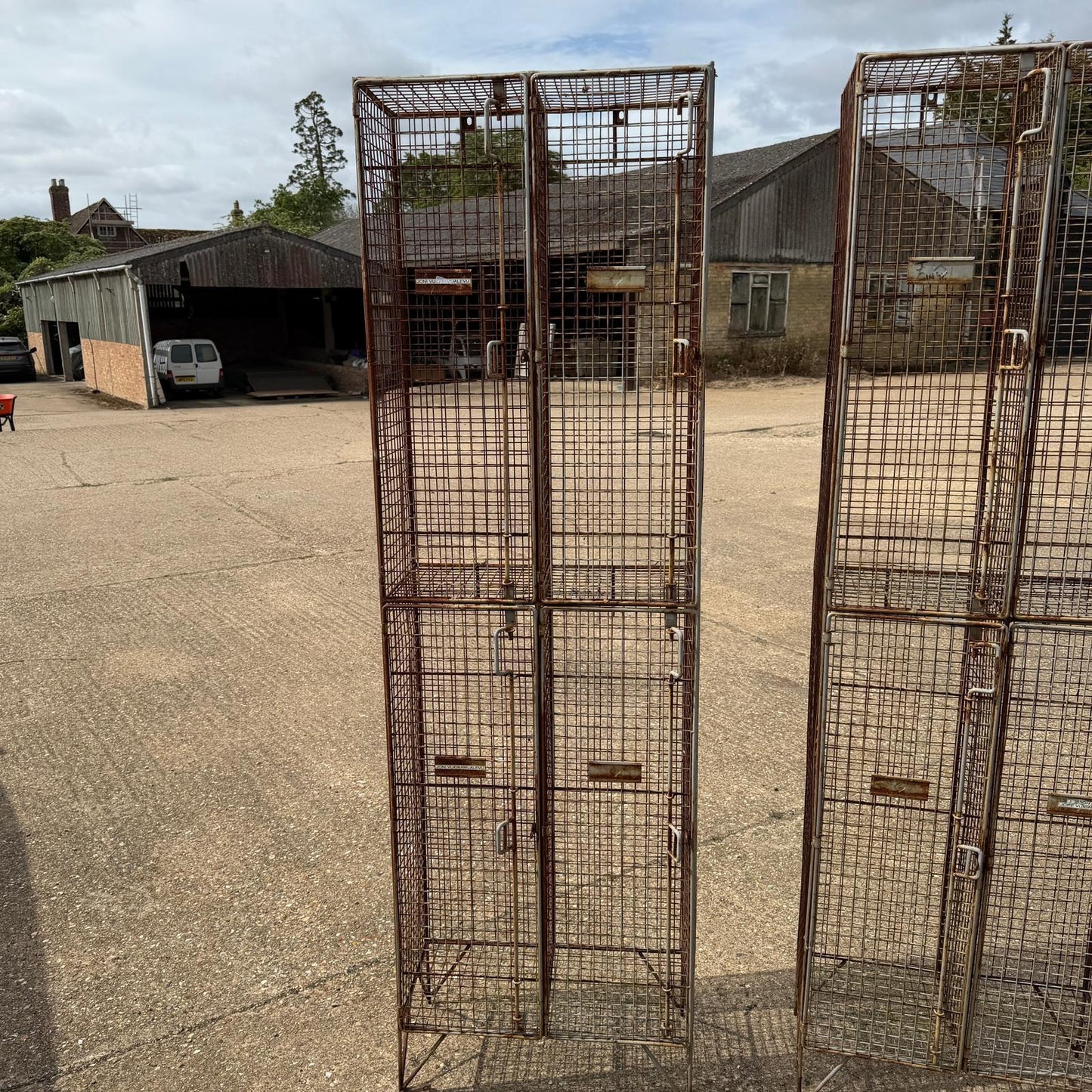 Retro Galvanised 1960s Style Bank Open Lockers 4 Sections Priced Per Locker