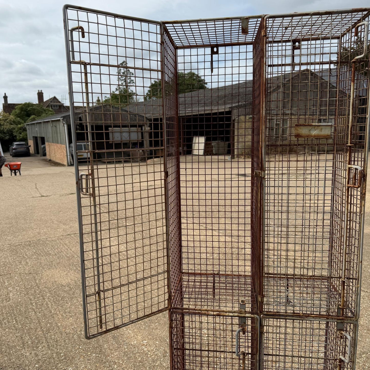 Retro Galvanised 1960s Style Bank Open Lockers 4 Sections Priced Per Locker