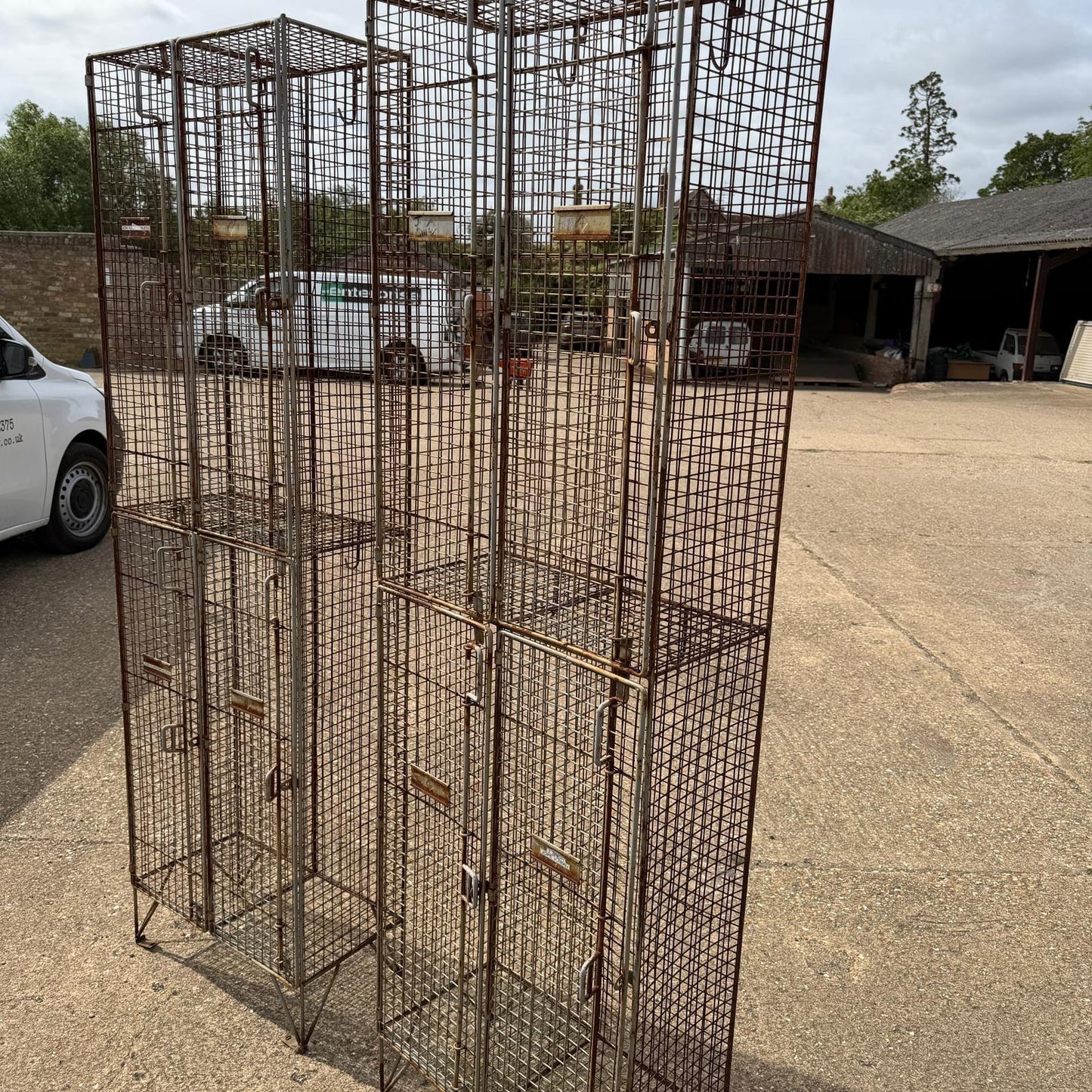 Retro Galvanised 1960s Style Bank Open Lockers 4 Sections Priced Per Locker