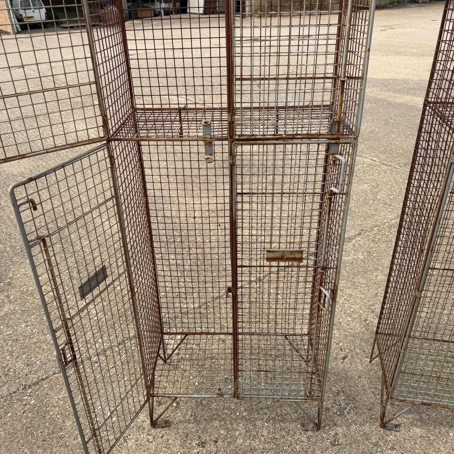 Retro Galvanised 1960s Style Bank Open Lockers 4 Sections Priced Per Locker