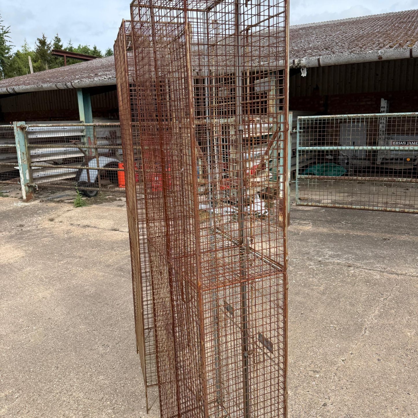 Retro Galvanised 1960s Style Bank Open Lockers 4 Sections Priced Per Locker