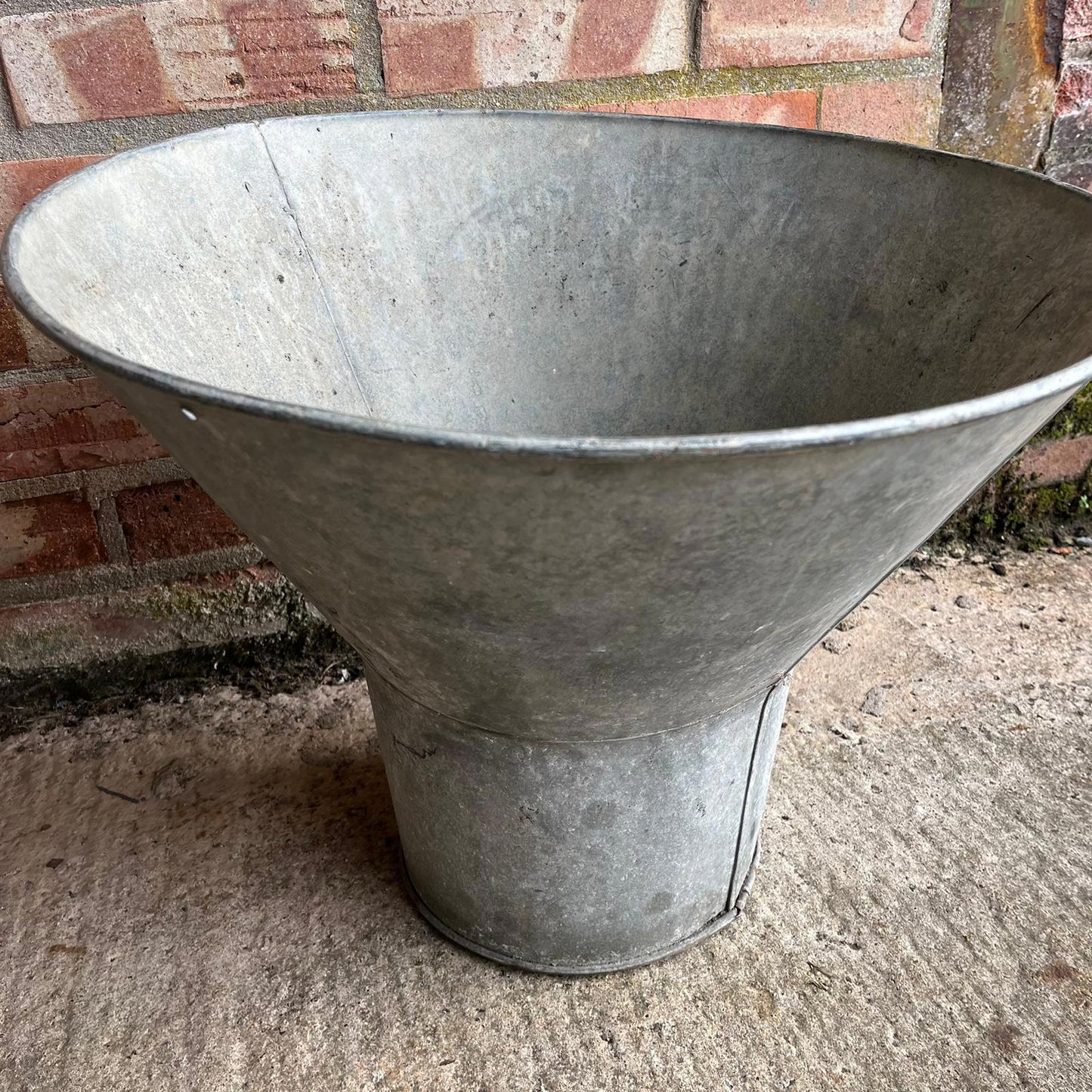 Galvanised Sack Funnel Planter Xmas Tree Stand