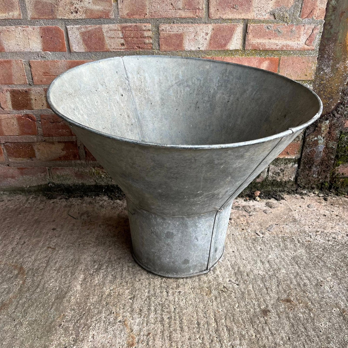 Galvanised Sack Funnel Planter Xmas Tree Stand