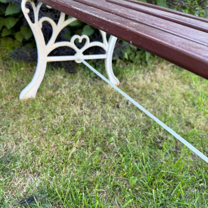 Vintage Wooden Slatted Garden Bench Metal Ends Matching Table/Bench Garden Patio