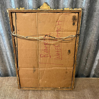 Antique Victorian Gilt Gesso Vine & Grape Frame Romantic Print c.1880-1900