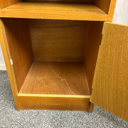 Mid Century Teak Bedside Cabinet from Herbert E Gibbs Shelf over Single Cupboard