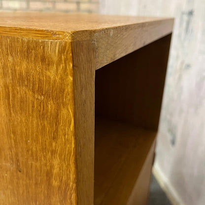 Mid Century Teak Bedside Cabinet from Herbert E Gibbs Shelf over Single Cupboard
