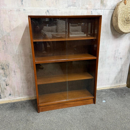 Herbert E Gibbs Autograph Range Mid Century Glazed Bookcase Sliding Doors 1960s