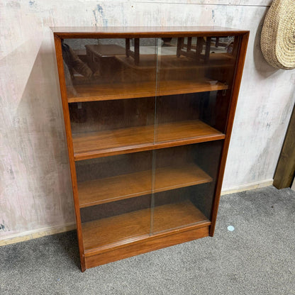 Herbert E Gibbs Autograph Range Mid Century Glazed Bookcase Sliding Doors 1960s