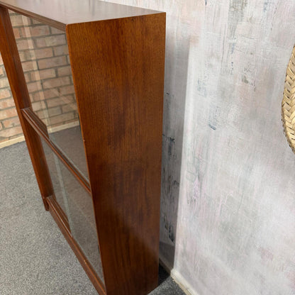 Herbert E Gibbs Autograph Range Mid Century Glazed Bookcase Sliding Doors 1960s