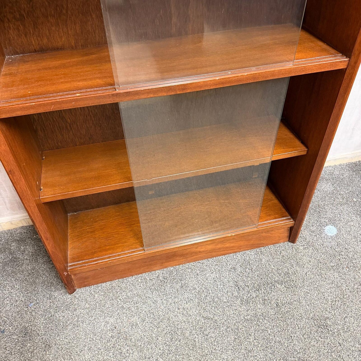 Herbert E Gibbs Autograph Range Mid Century Glazed Bookcase Sliding Doors 1960s