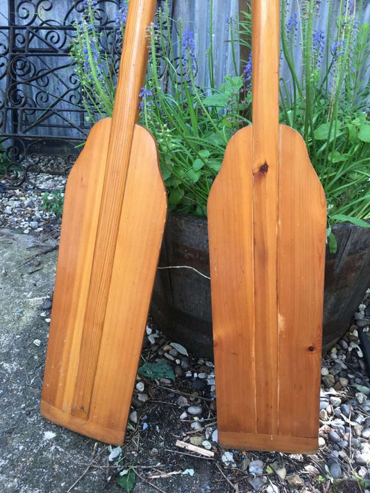 Pair of wooden oars